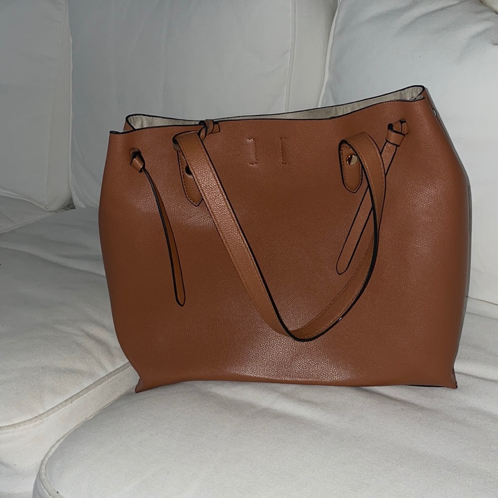 Cognac Leather Work Bag